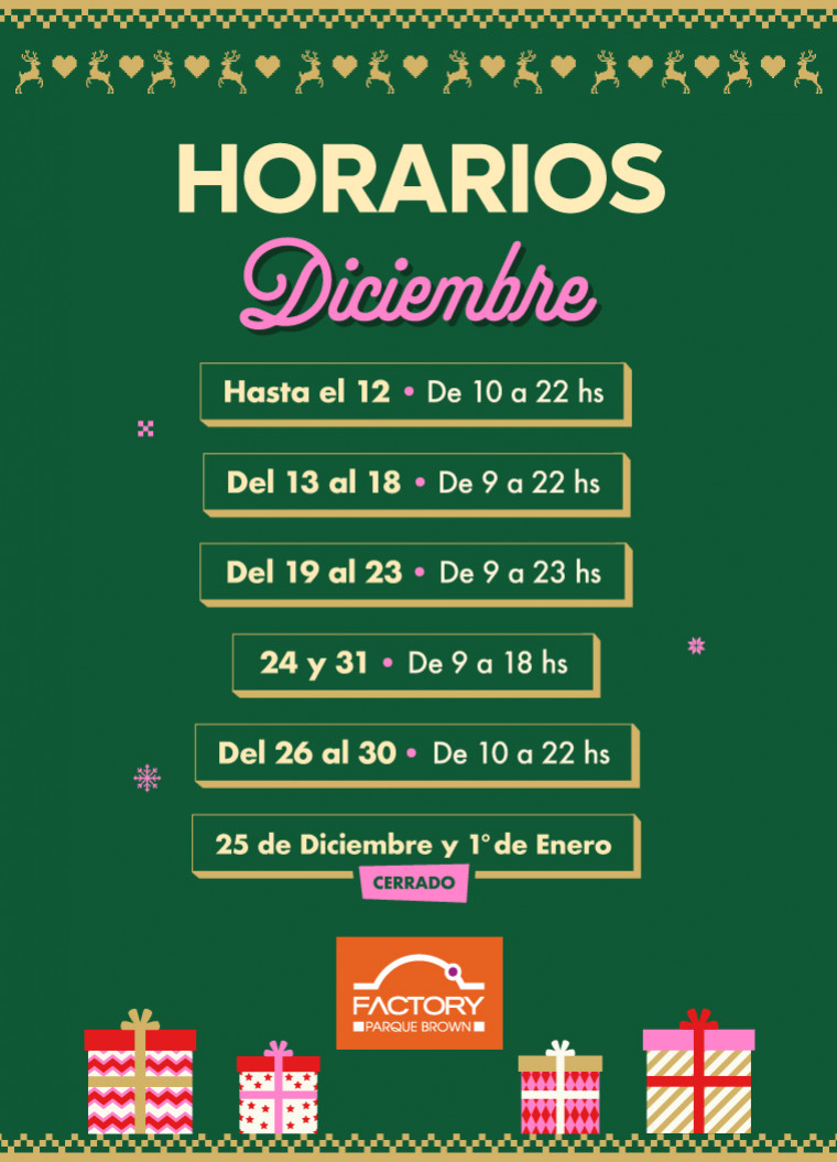 Horarios diciembre